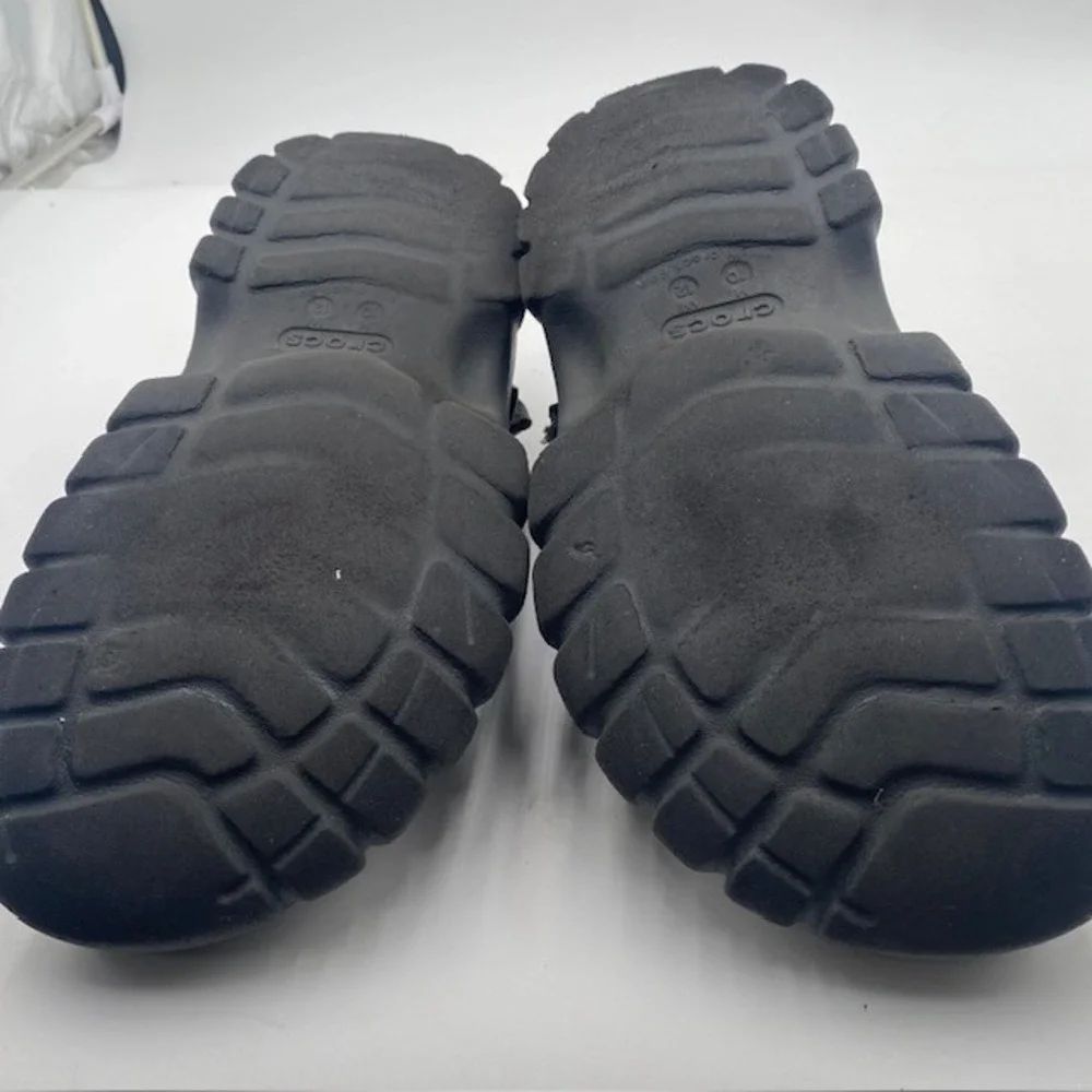 Crocs Classic All-Terrain Clog Sandals Mens 10 Women 12 Black Rugged Hiking Gorp